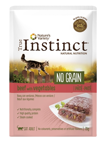 True instinct pouch no grain adult beef pate