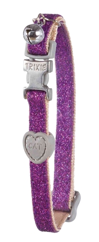 Trixie halsband kat glitter met kunststof sluiting assorti